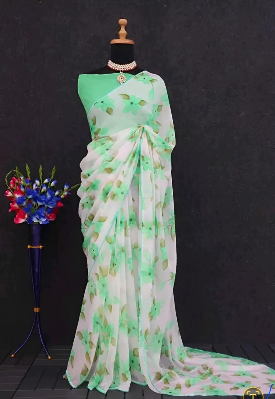 Printed Georgette Saree